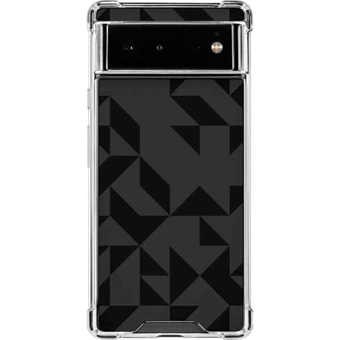Black Geometric Google Pixel 6 Clear Case